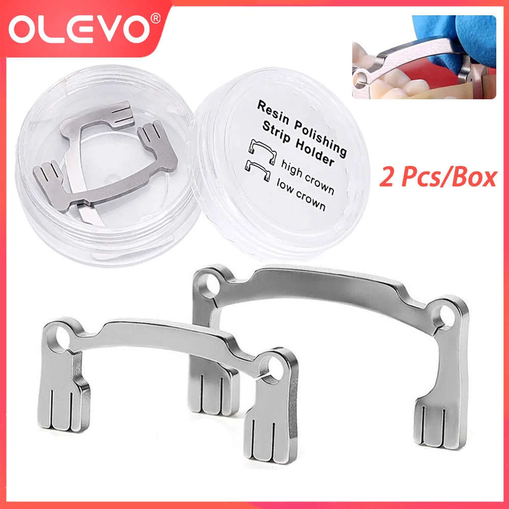 OLEVO-Resina Dentária Polimento Strip Holder, Lixamento Interproximal, Ferramentas de Acabamento para Alta e Baixa Coroa, Aço Inoxidável Autoclavável