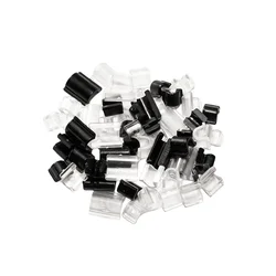 100Pcs Plastic Black White Hair Rope Base Settings Buckle Hair Ring Rubber Band Holder Bow Jewelry Making Accessories Supplies
