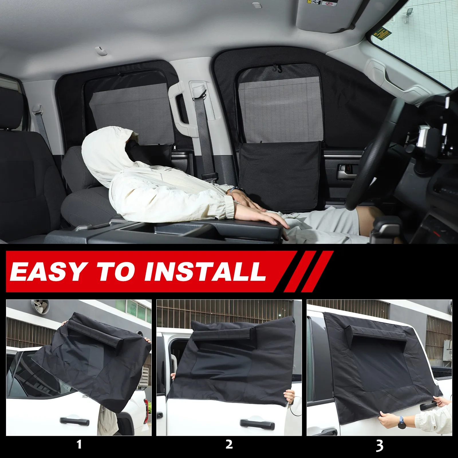 Waterproof Car Front Rear Window Outdoor Camping Anti Bug Cover For Toyota Tundra 202-2026 Offroad Window Anti Insect Cover Case