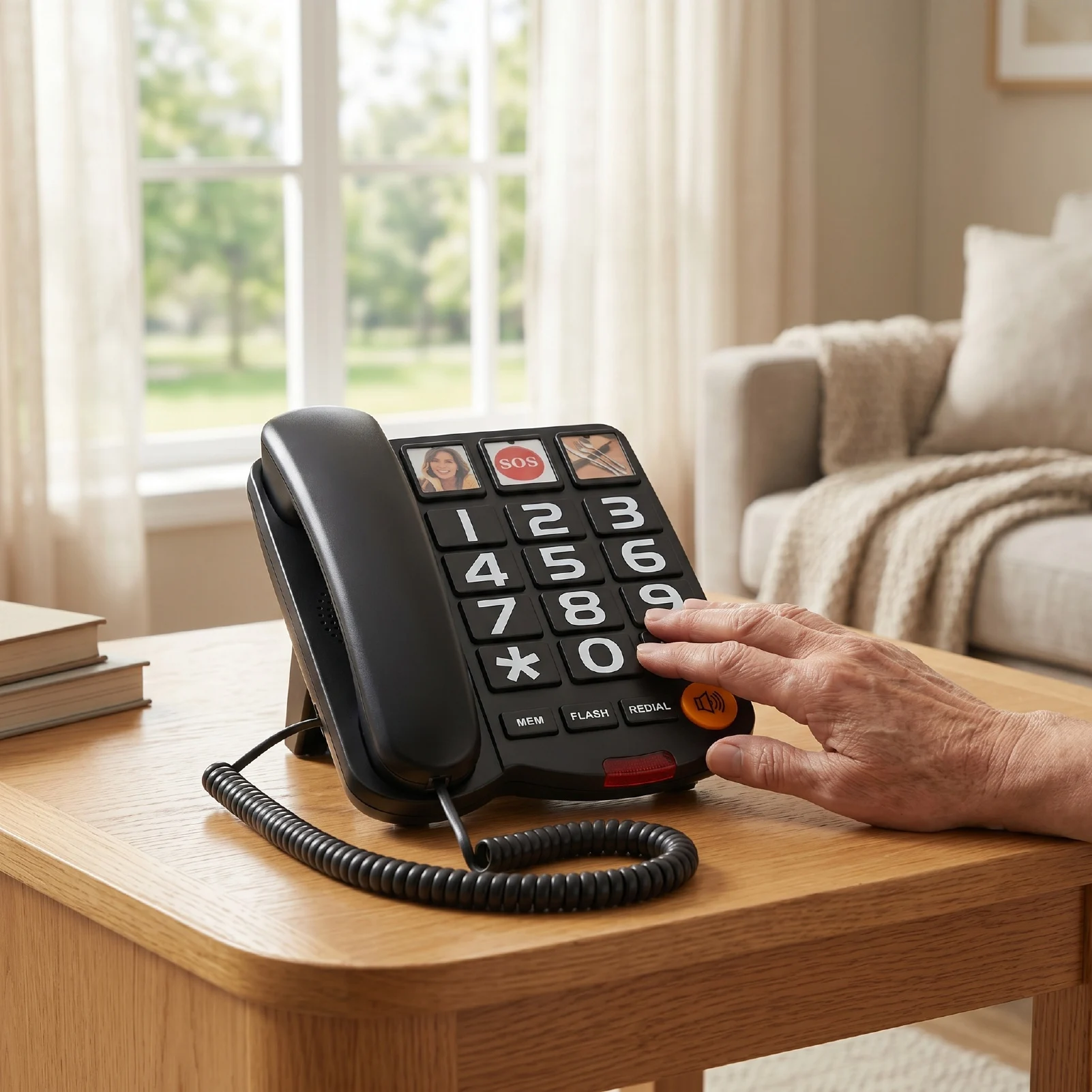 Extra Loud 110dB Landline Phone Big Button Phone for Seniors with 3 Photo Speed  Hands  Function Loud  Emergency Call Key