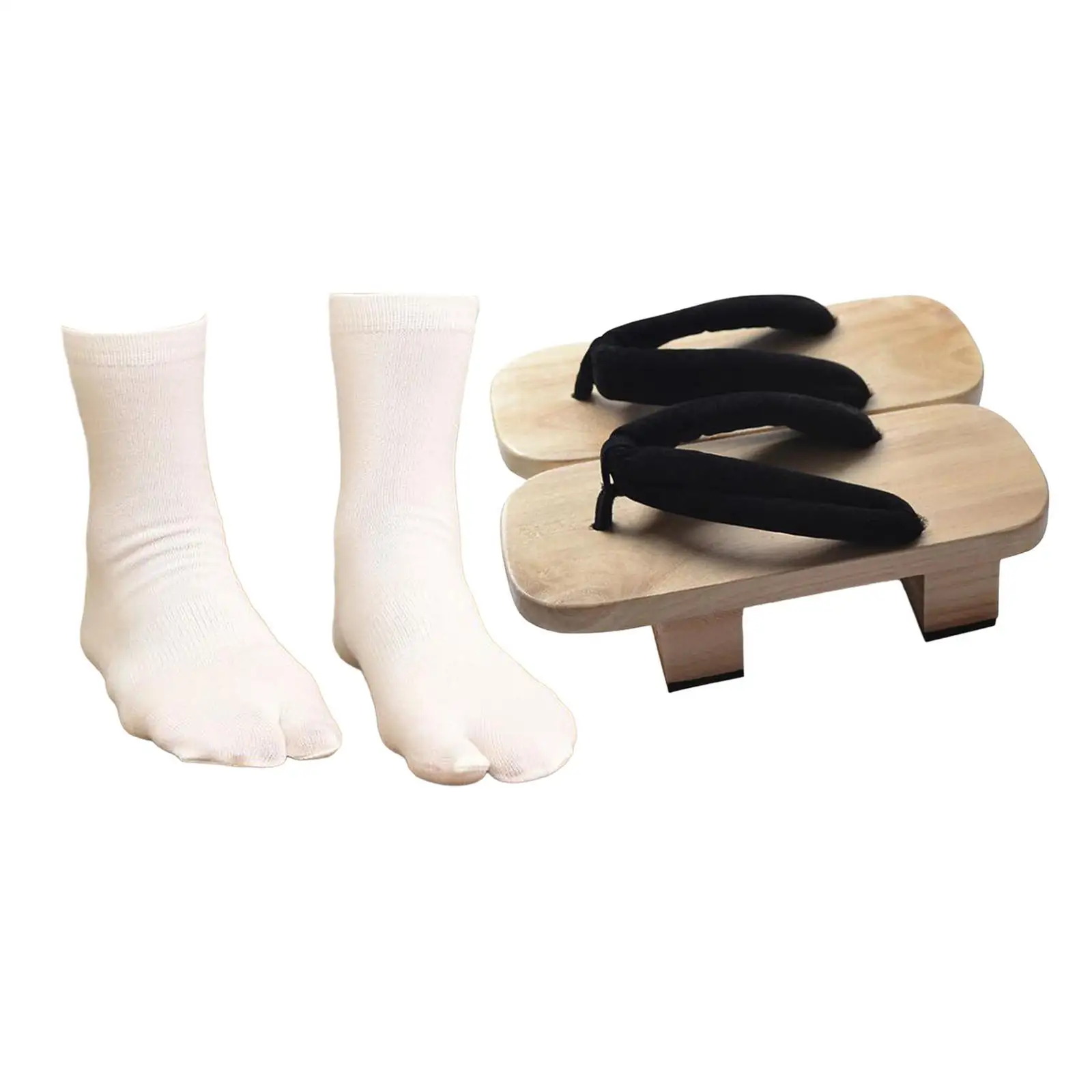 Japanese Wooden Clogs Portable Japanese Style Sandals for Travel Dorm Beach