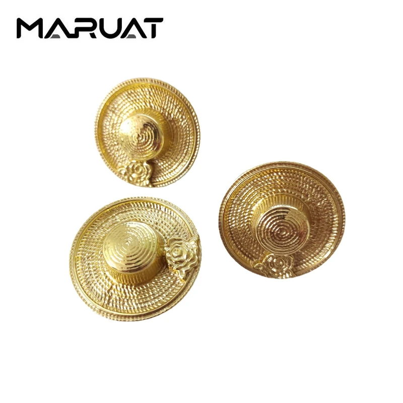 

MARUAT Solid Brass Drawer Knobs Cap Shape Cupboard Door Cabinet Furniture Dresser Single Center Round Pure Copper Handle Knob