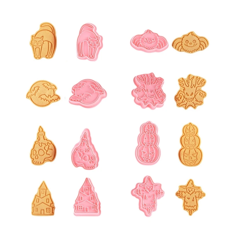 

Small Biscuit Moulds Easy to Use Biscuit Stamps Halloween Series Small Cookie Molds for Special Greetings Dropship