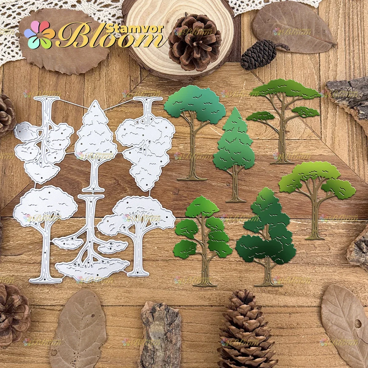 Original Lovely Trees Forest Metall-Stanzformen für Scrapbooking, dekorative Prägung