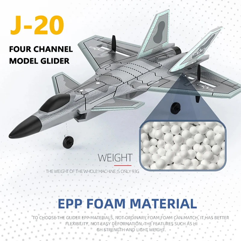 

J20 Model Glider BM20RC Fighter 2.4G Remote Control Aircraft Stable Mode 3D6G EPP Foam Airplane Toy Children's Aviation Gift