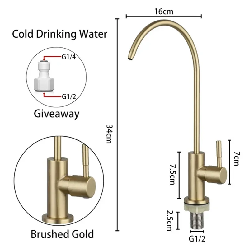 Purificador de agua de cocina de acero inoxidable 304, purificador de agua giratorio de refrigeración única, grifo de agua potable directa