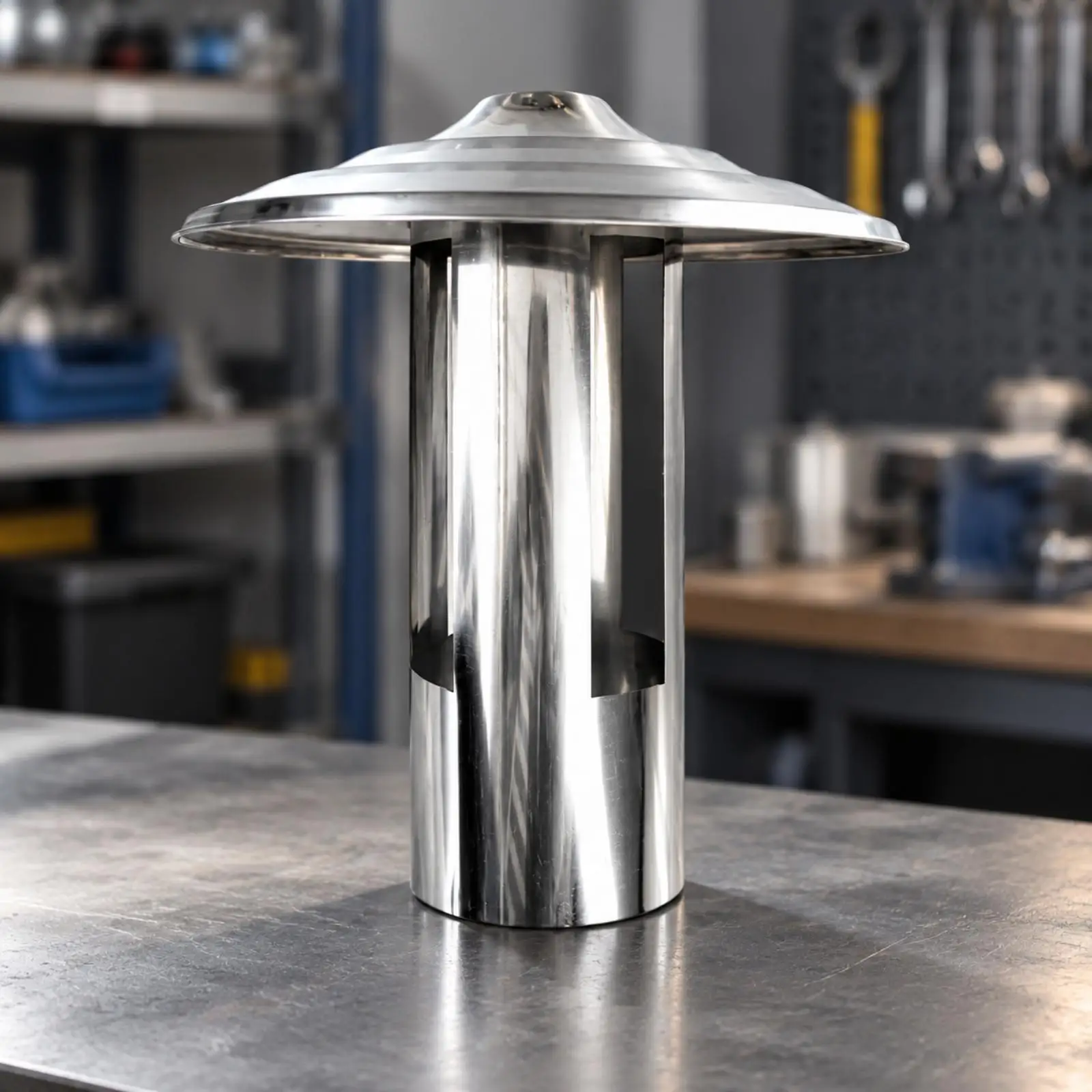 Carbon Steel Chimney Rain Cover for Cooktop Vent Outlet Dome Shape with Brim for Cabin Outdoor Heating Area
