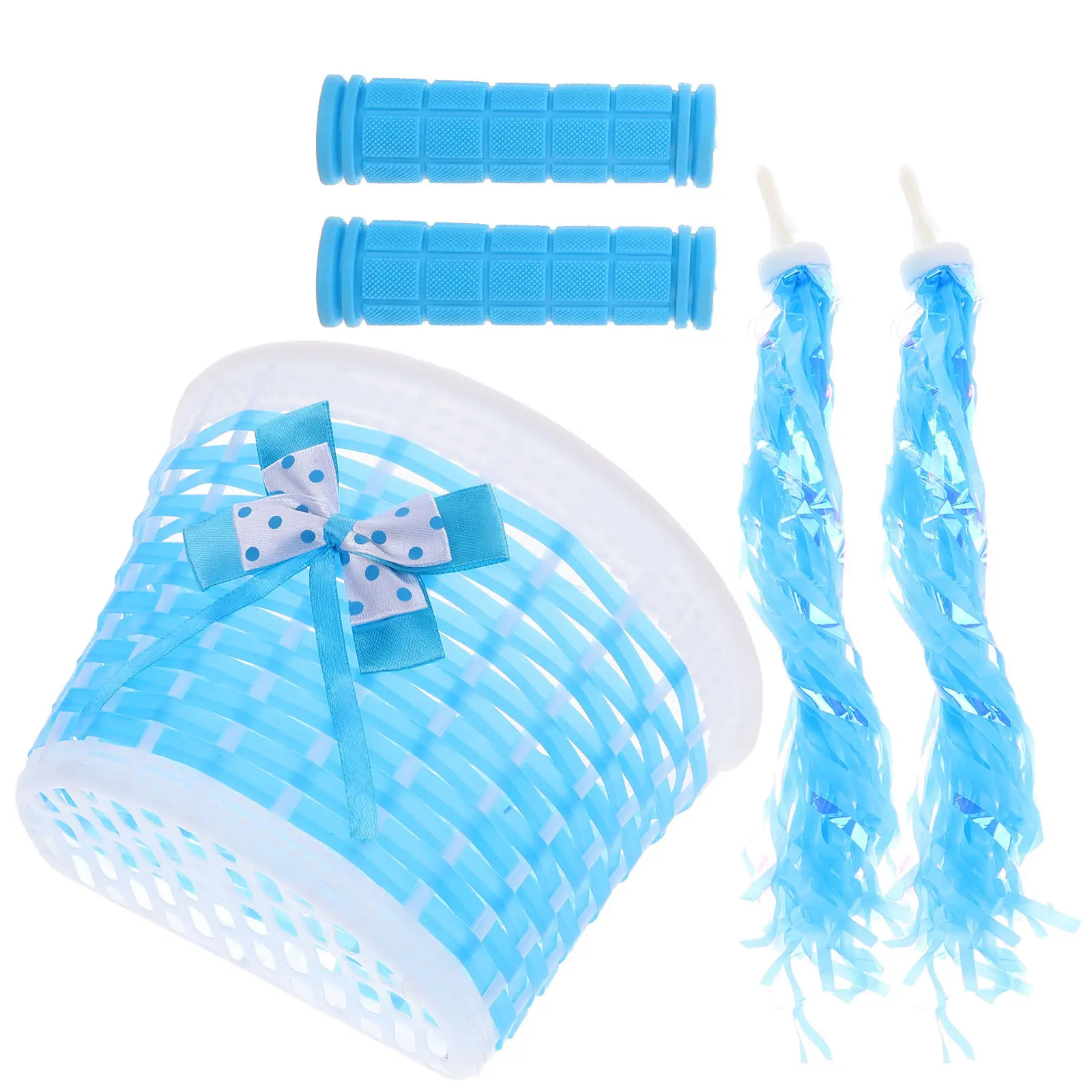 

1Set Bicycle Basket and Handlebar Streamers Set Vibrant Bike Decoration Kit for Tricycle Scooter Cycling