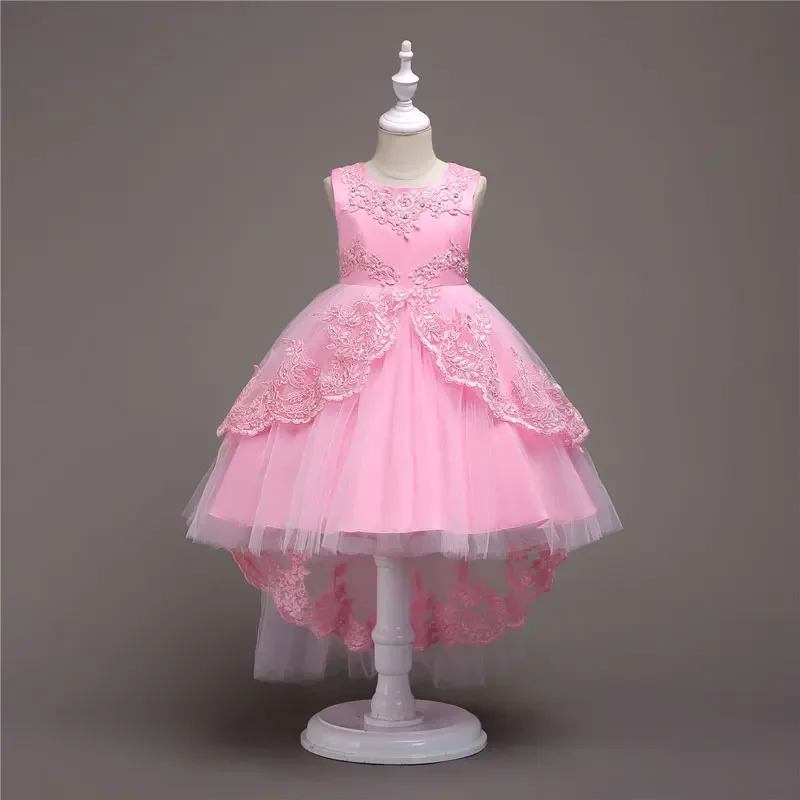 Vestido de princesa sem mangas feminino, Roupas infantis, Vestidos de Garota de Flores, Casamento, Verão, Moda, 3-14Anos