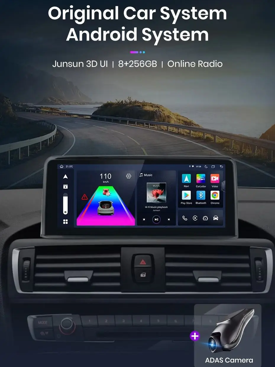 Junsun 1920*720 CarPlay Voor Apple Autoradio Multimedia Voor BMW 1 2 3 4 Serie F20 F21 F22 F30 F31 F32 F33 4G Wifi GPS Navigatie - afbeelding 2