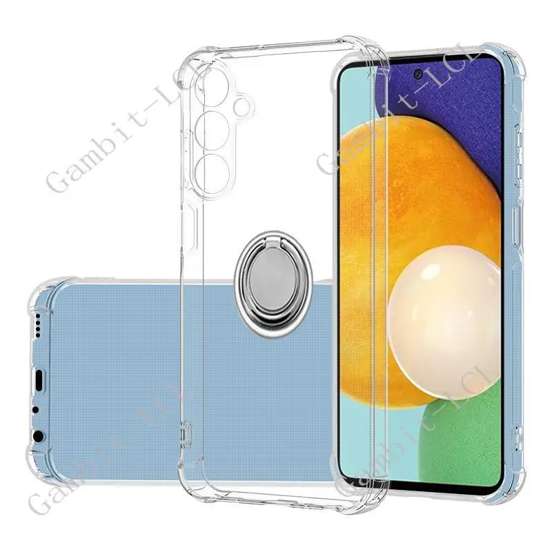 For Samsung Galaxy A35 5G SamsungA35 SM-A356E SM-A356B Back Ring Holder Bracket Phone Case Soft Silicone TPU Original Shockproof