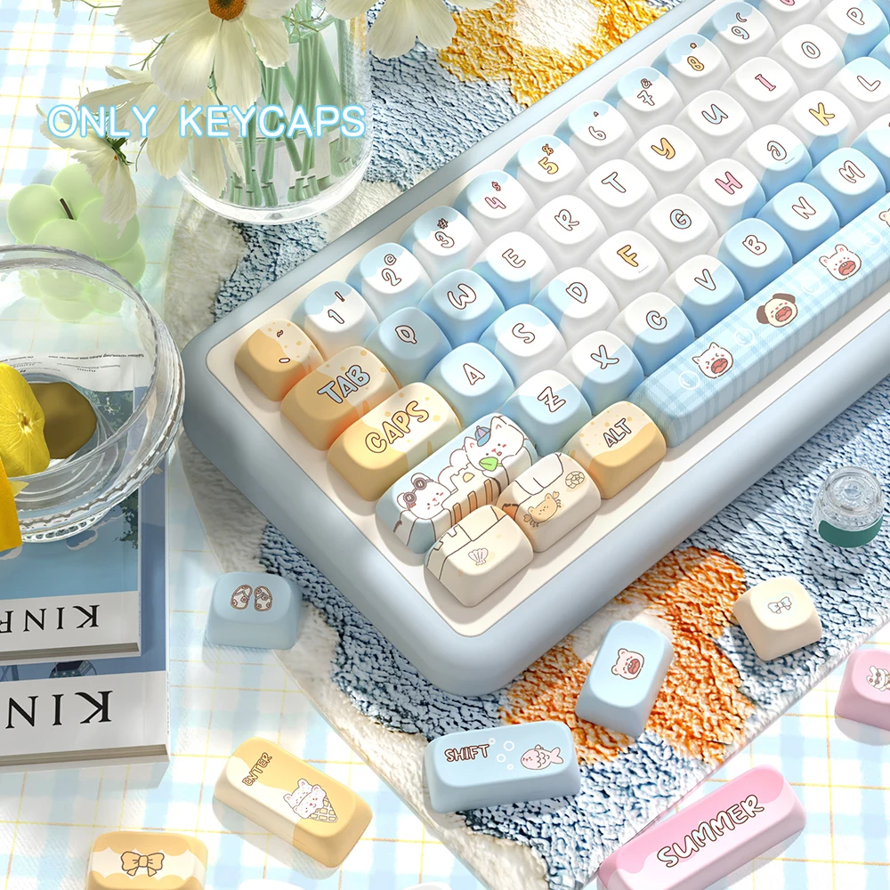 145 Keys MOA Profile Seaside theme Keycap Dye Sub PBT Keycaps For Cherry Mx Switch Mechanical Keyboard MCA key caps Customs DIY