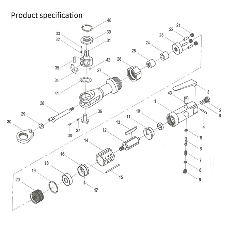

3/8 Square Head Pneumatic Wrench Pneumatic Ratchet Wrench 90-Degree Torque Wrench Mechanical Repair Tool-A73M