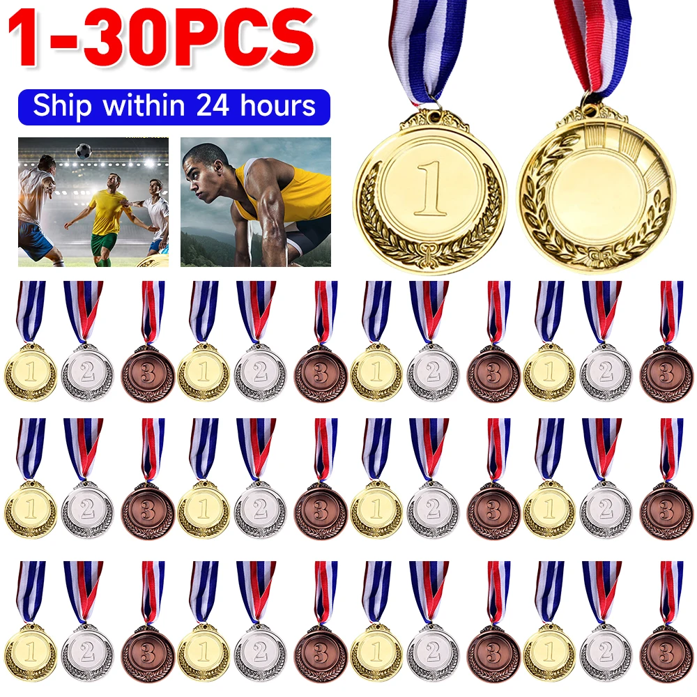 1-30PCS Medals for Children Alloy Gold Winners Medals Game Sports Prize Awards for Kids Birthday Party Favors Gift Toys Medals