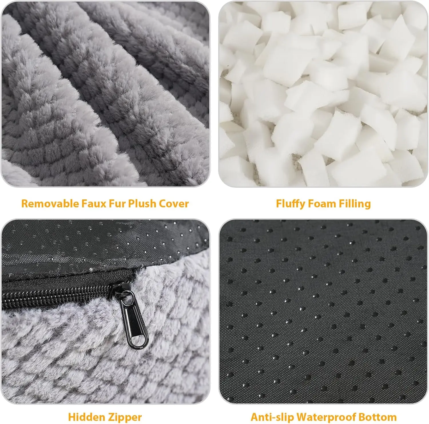 

Round Stuffed Pouf Ottoman For Foot Rest, Faux Fur Poufs With Foam Chunk Filling, Storage Ottoman Pouf Foot Stool Cushion
