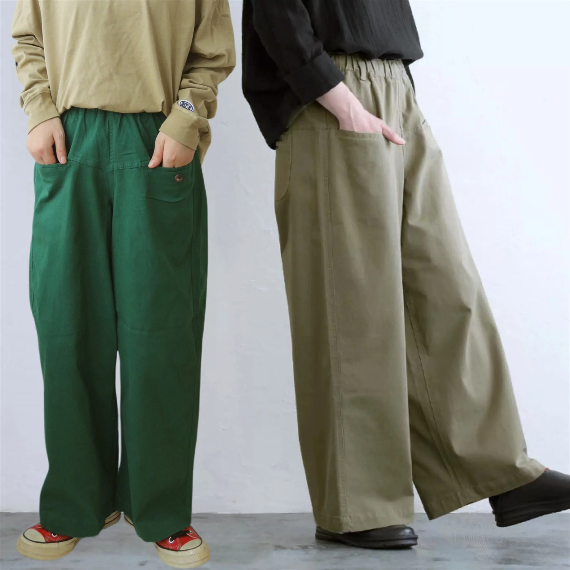 

Loose Casual Wide Leg Straight Leg Pants Autumn 2025 l Waist Button Cotton Ladies Comfortable Classic Sle Commute Fas...