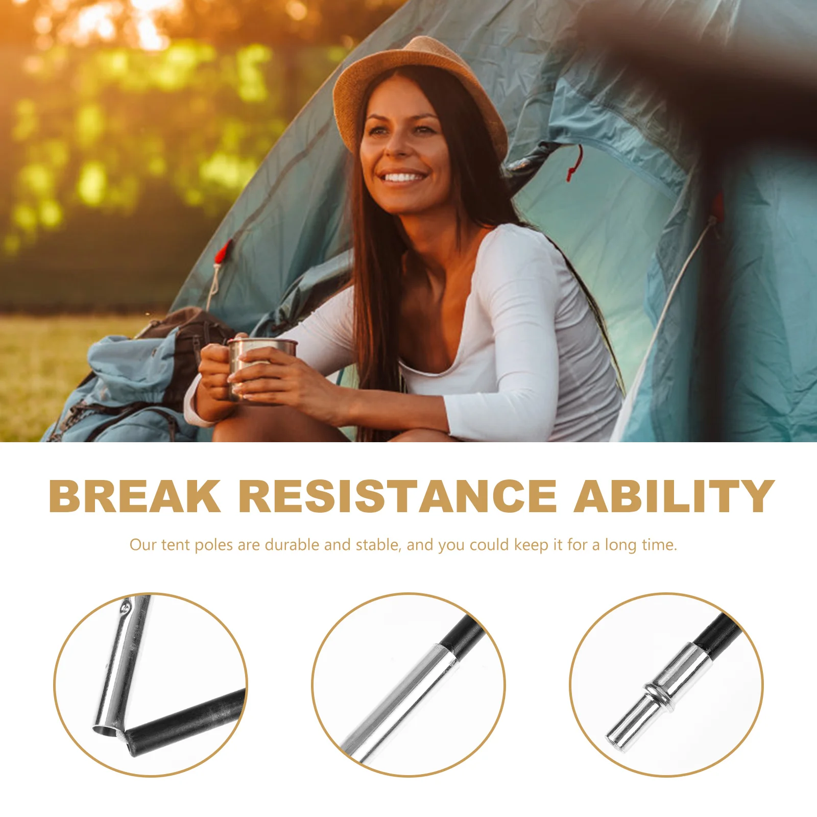 

1 set Tent Pole Accessories Stable Portable Glass Fiber Rod Camping Hiking Compact Lightweight Durable Outdoor Repair Kit