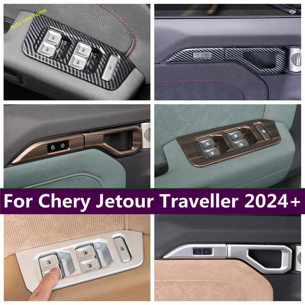 

Car Window Lift Control Switch Button Inner Door Handle Clasing Bowl Decor Frame Cover Trim For Chery Jetour Traveller 2024 2025