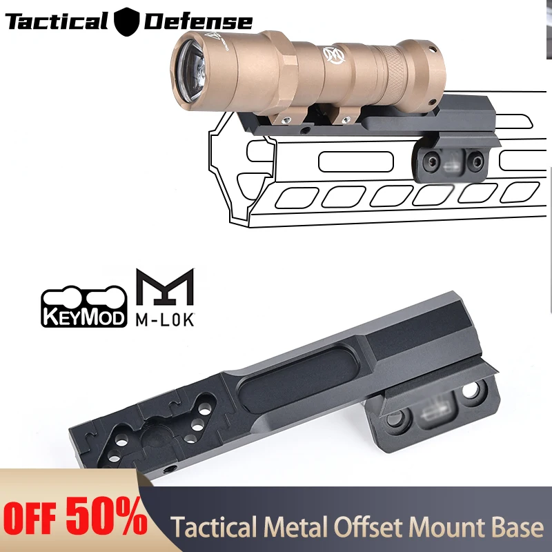 Airsoft M300 M600 Thorntai Impact Weapon Offset Metal Scout light Mount Base For M300 M600 M300A M600C Flashlight Fit 20mm Rail