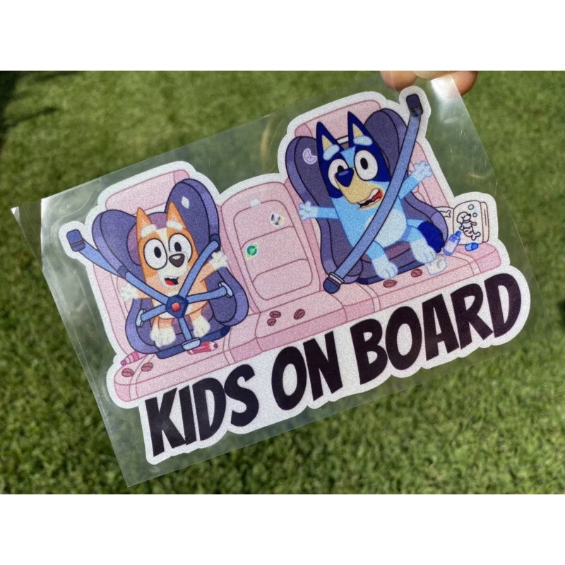 KIDS ON BOARD Car Reflective Stickers Individuality Cartoon Body Scratches Shield Safety Warning Decal Decorative