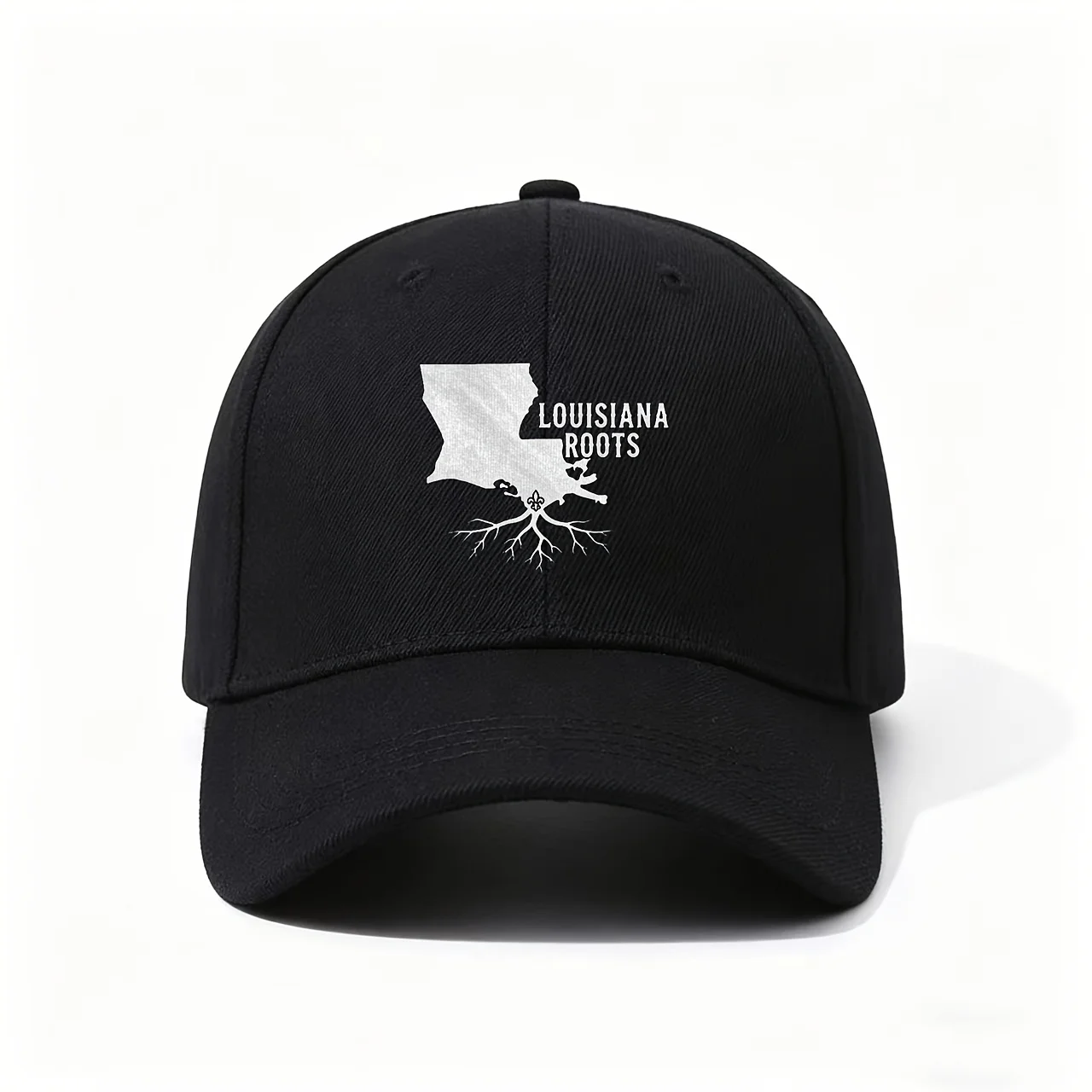 Baseball Cap, with LOUISIANA ROOTS Design Including State Map, Roots, And Fleur-De-Lis Print, Proud And Heartfelt Style, Soft Fa