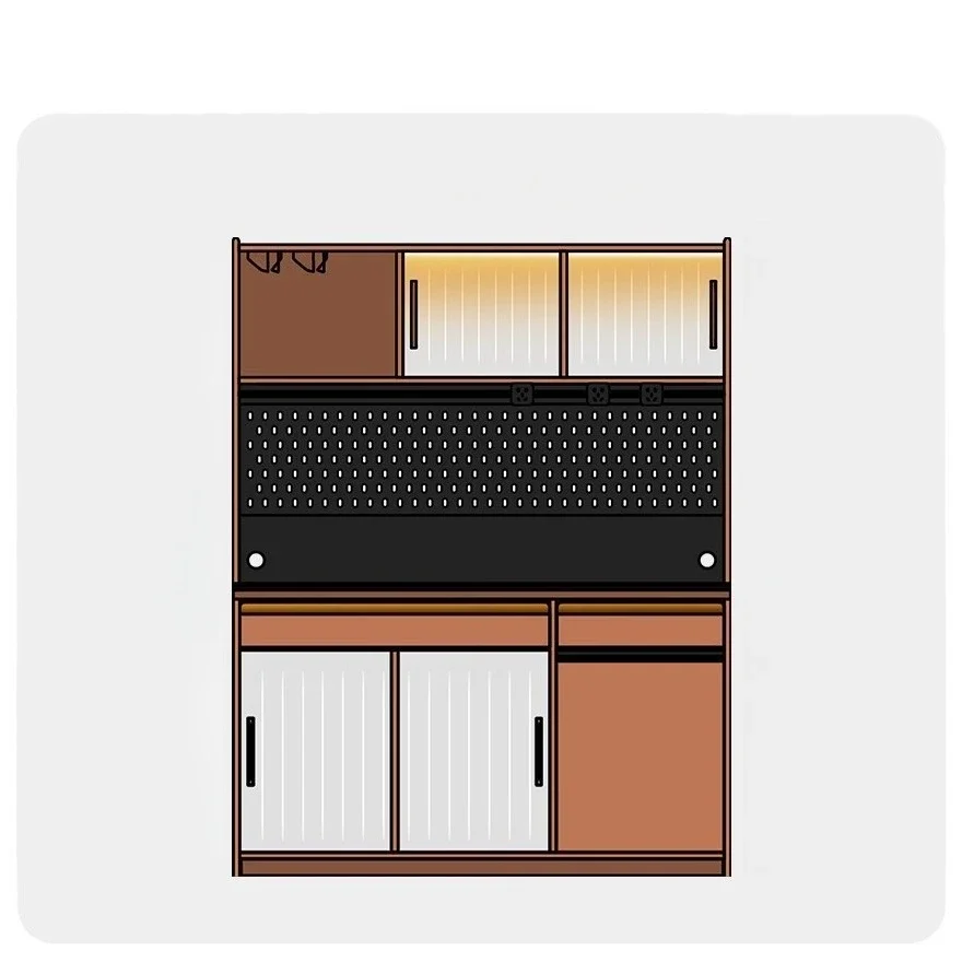 

Nordic cherry wood dining side cabinet, simple solid wood slate storage, kitchen and dining room integrated locker against the