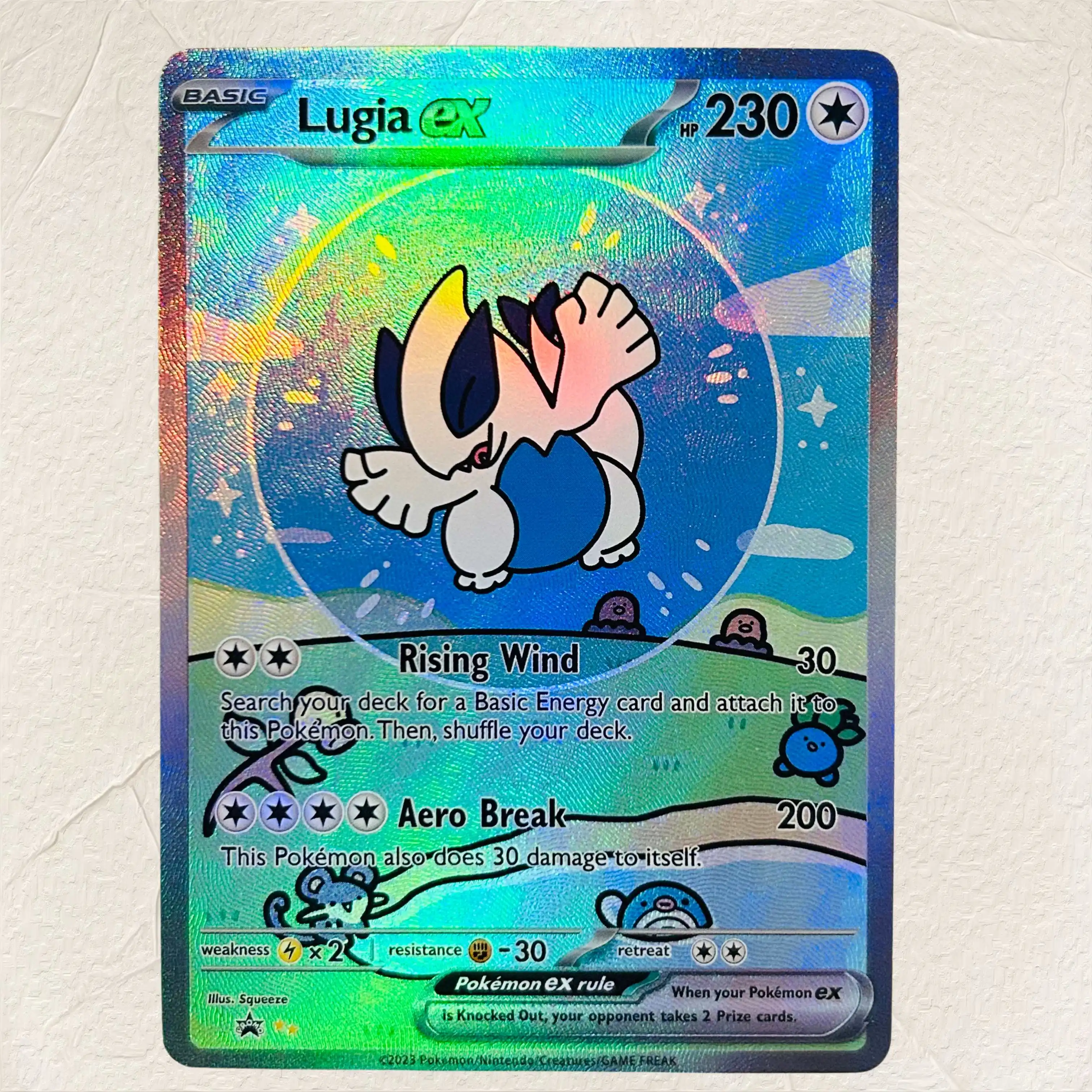 DIY Lugia Folien-Textur-Karten Englische Version Sammelkarten Premium Anime-Sammlungskarten