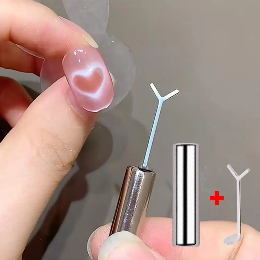 Hoja de hierro de corazón de amor + juego magnético de uñas en forma de Y, palo magnético de ojo de gato de amor adecuado para herramientas magnéticas de pulido de Gel DIY, 2/3 Uds.