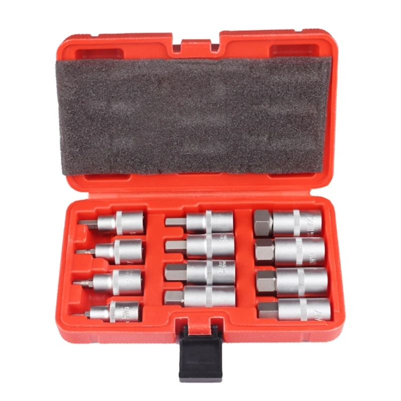 

12Pcs Bit Socket Set Allen Key Sockets 1/2inch Drill Tools