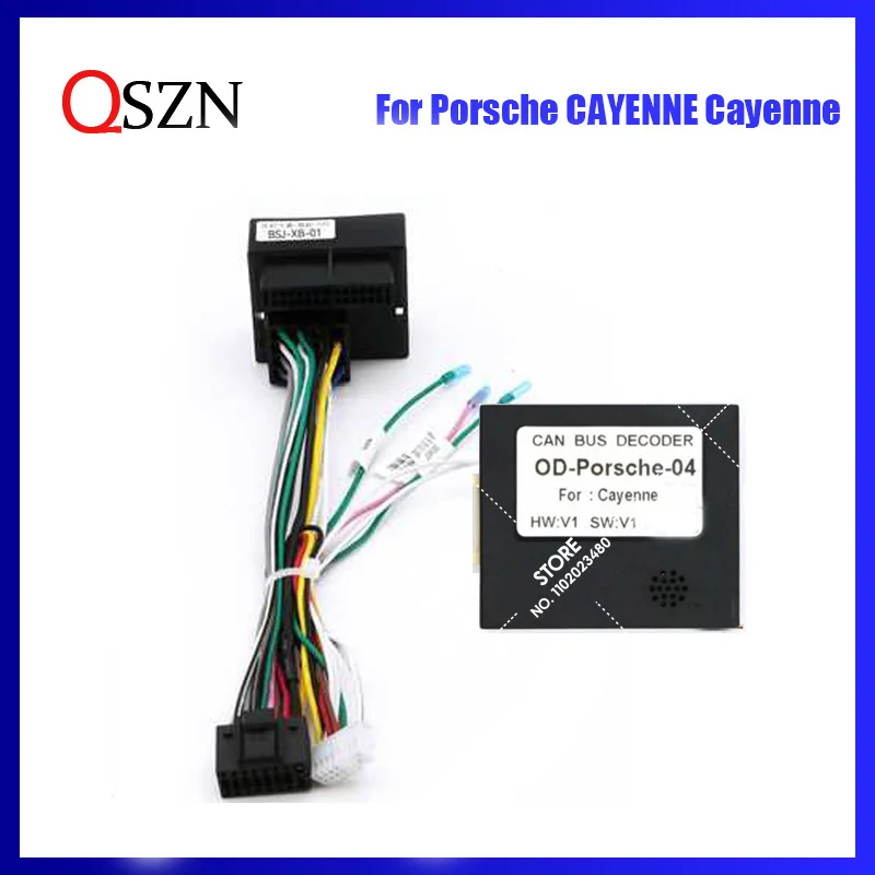 Qszn 16 Pin Android Canbus Doos OD-Porsche-04 Adapter Voor Porsche 2003-2010 Cayenne Cayenne Wirng Harness Kabel Auto Radio dvd
