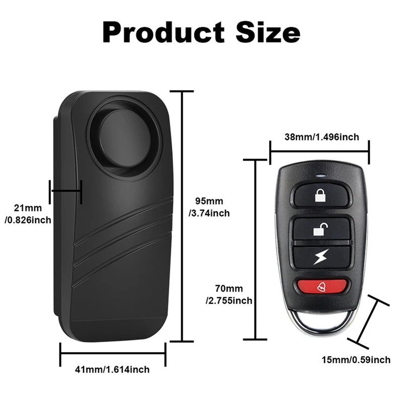 Anti-Theft Motorcycle Bike Alarm 100Db Burglar Vibration Alarm Plastic Security System Waterproof Alarm