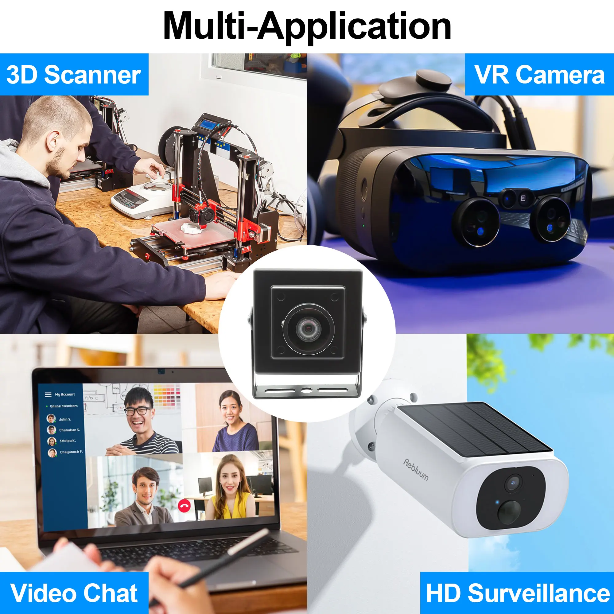 ELP 12MP USB Camera No Distortion Lens IMX577 Mini Case High Frame Rate 120fps 1080P, 30fps 4K Industrial Lightburn Camera