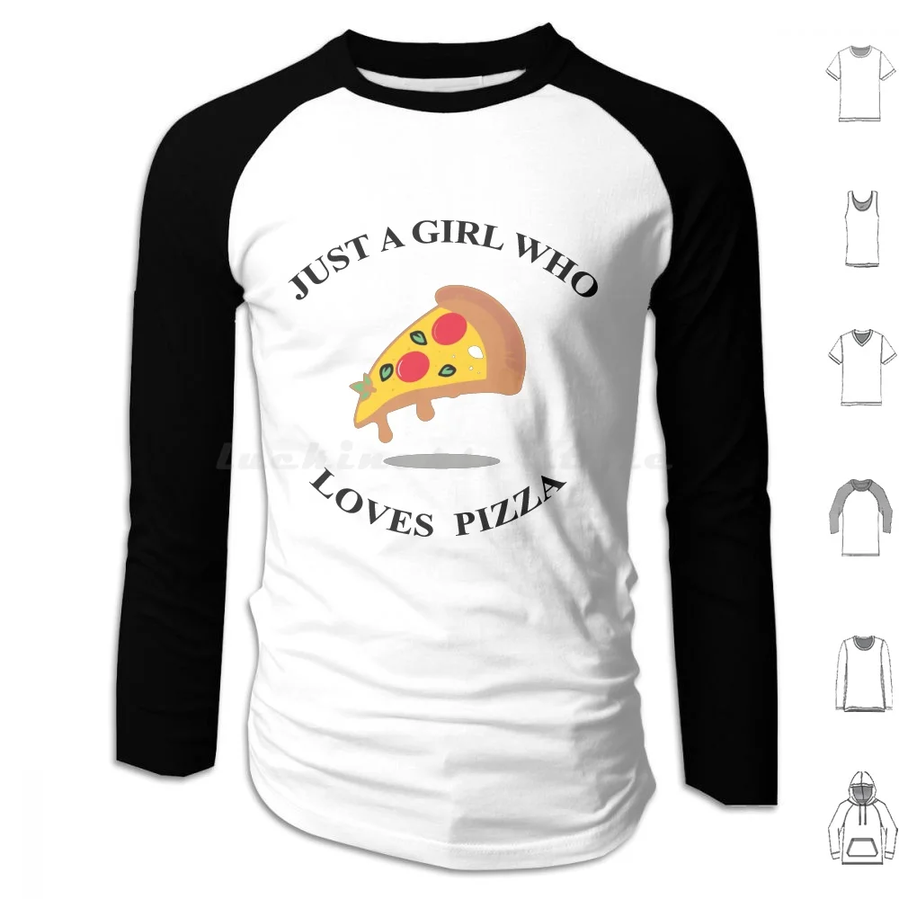 Just A Girl Who Loves Pizza Hoodie Cotton Long Sleeve Just A Girl Who Loves Anime And Pizza And Cats Lover Just A Girl Who