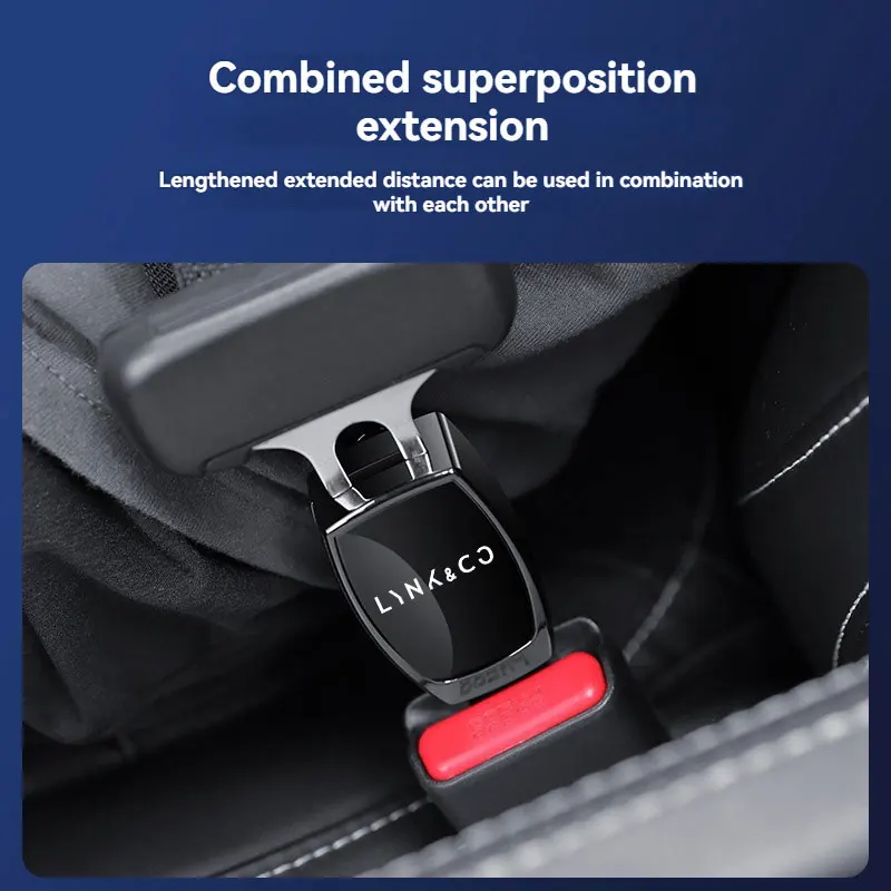 Clip per cintura di sicurezza interna per Auto estensori in metallo accessori per Auto per LynkCo Lynk & Co 05 06 5 6 Lynk Co 05 06 01 1 Auto