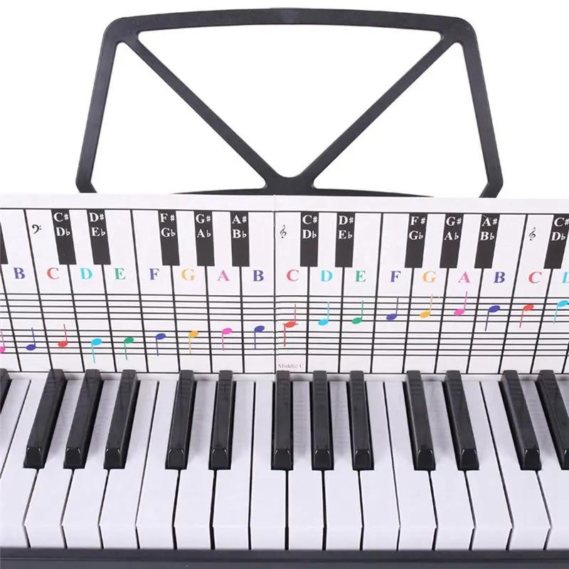 STOCK& 61Keys 88 Keys Piano Keyboard Reference Chart Five Line Piano Reference Chart Electronic Piano Fingerings Practice Cards