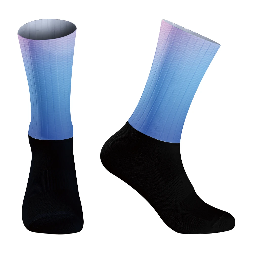 2024 New Breathable Road Bike Racing Socks Sports Non-slip Silicone Seamless Aero Cycling Socks