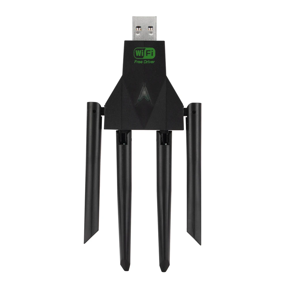 بطاقة شبكة USB 3.0 بسرعة 1300 ميجابت في الثانية ثنائي النطاق 2.4 جيجا/5.8 جيجا هرتز محول USB واي فاي دونغل 4 هوائي استقبال لاسلكي 600 ميجابت في الثانية التوصيل والتشغيل