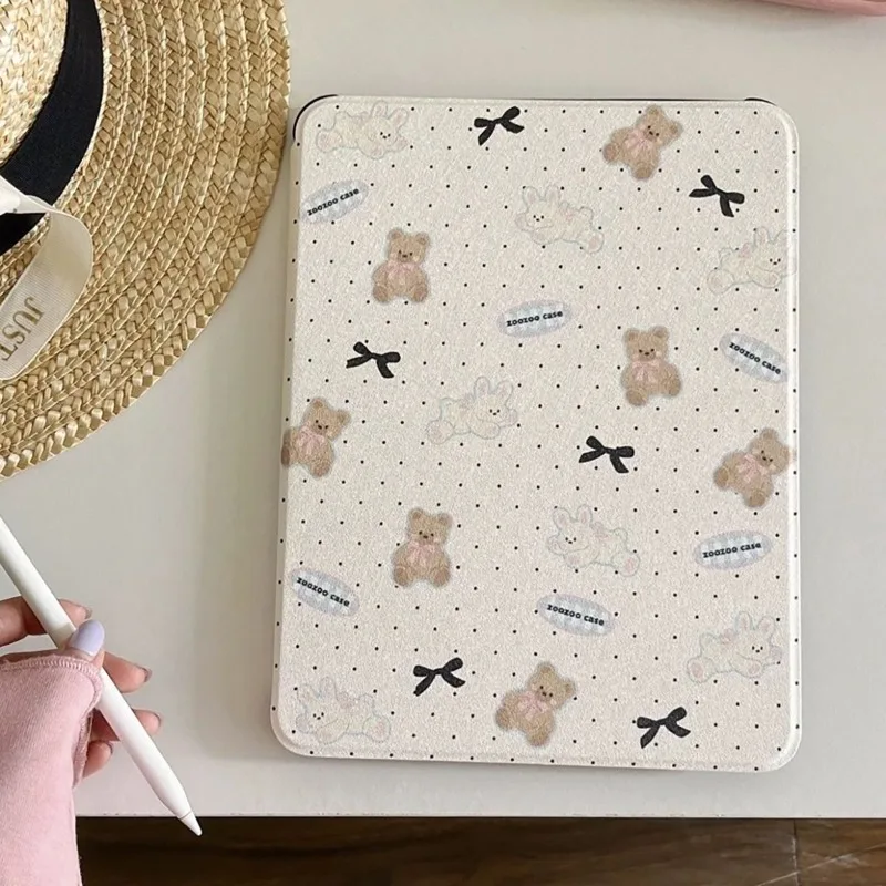 

Rotating Stand Tablet Cover for Ipad Air 5th Generation Case 10.2 7th 8th 9th Gen for Samsung Tab A9 8.7 S10 S9 12.4 Inch Bear