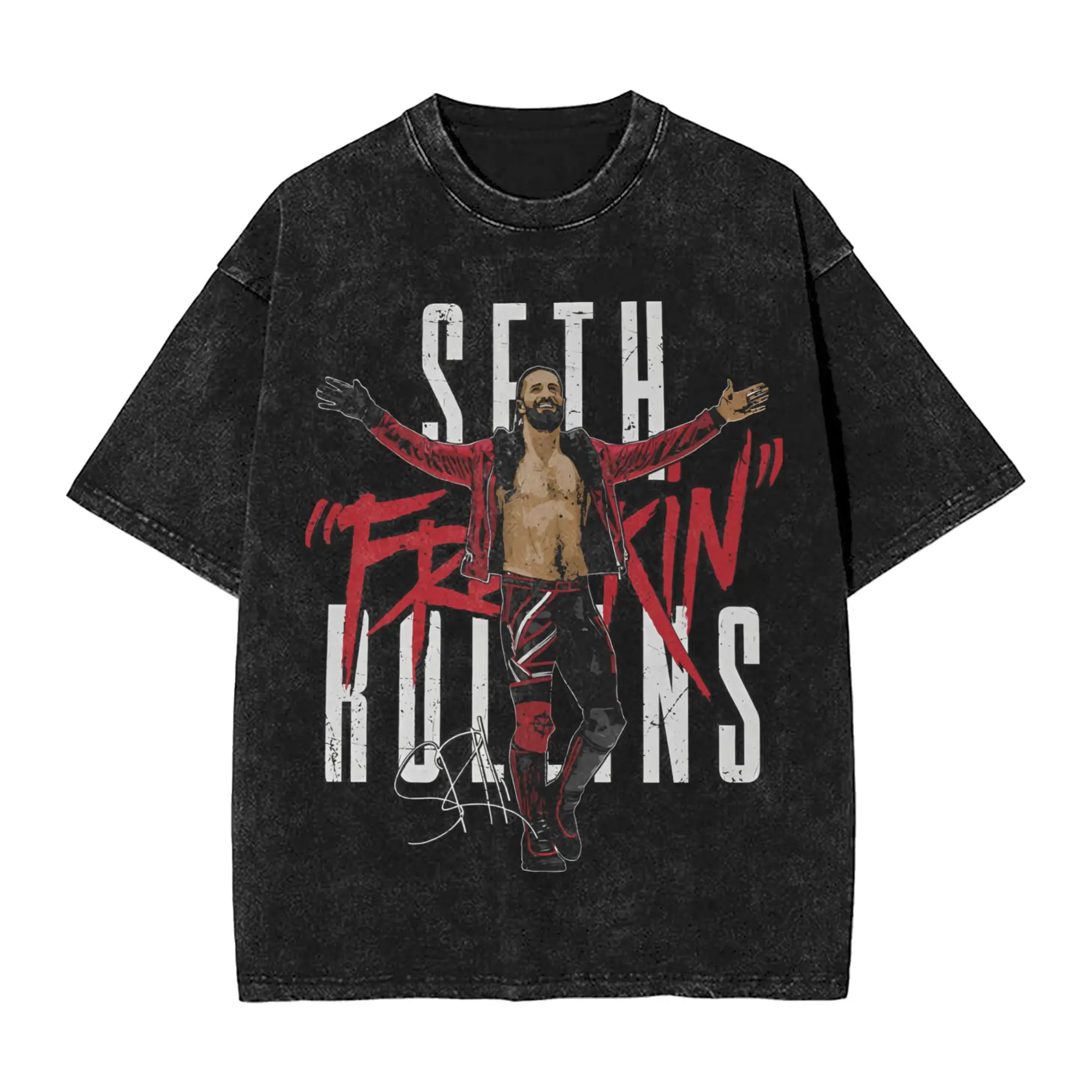 

Seth Rollins Entrance T-Shirt for Men Funny 100% Cotton Tees Round Collar Short Sleeve T Shirts Adult Tops,
