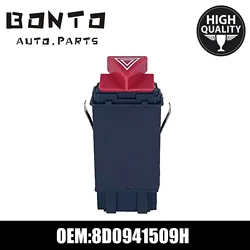 BONTO Car Emergency Hazard Warning Indicator Light Switch Red Button 9 Pins For Audi A3 A4 A6 C5 Allroad OEM:8D0941509H