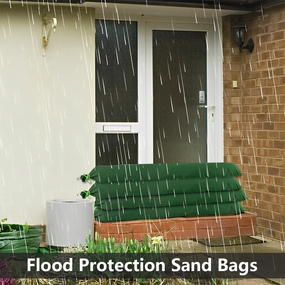 Long Canvas Sandbags Flood Protection Sand Bags for Water Blocking Large Capacity Rain Water Barrier Sandbag with Elastic Band