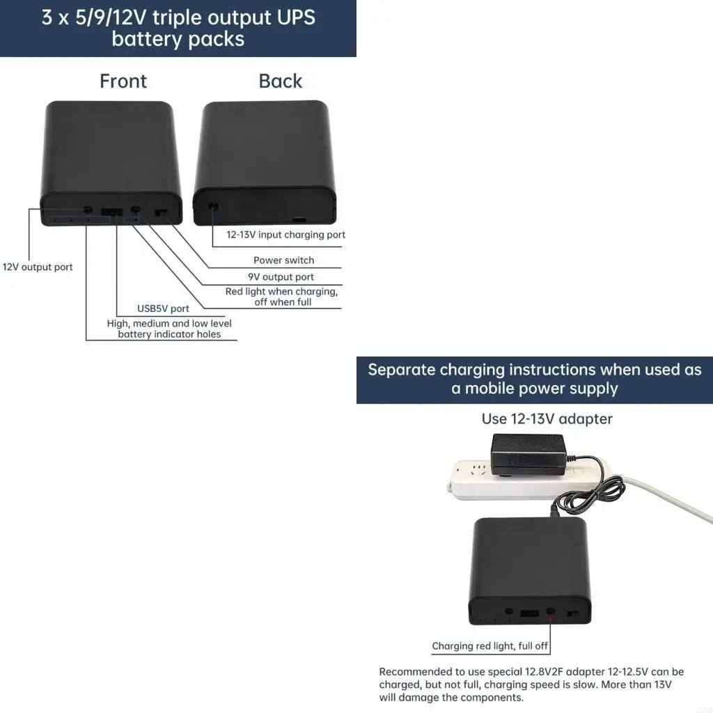 UPS System 18650 Power Supply Box for Networking Devices 18650 Battery Case With Overcharge Protections Stable Output