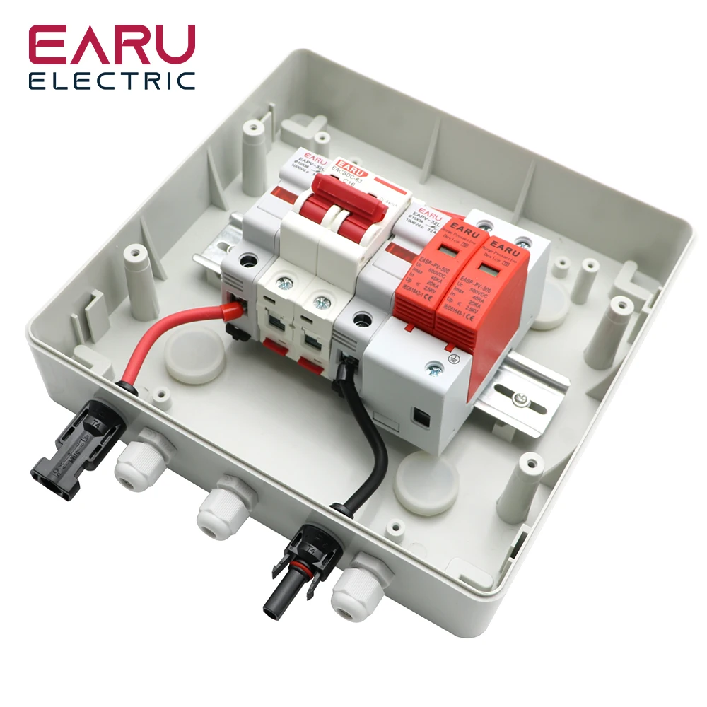 Imagem -03 - Caixa Solar Fotovoltaica Combinadora pv com Proteção contra Raios Fusível dc Mcb Spd Ip65 à Prova Dágua 500v Entrada Saída