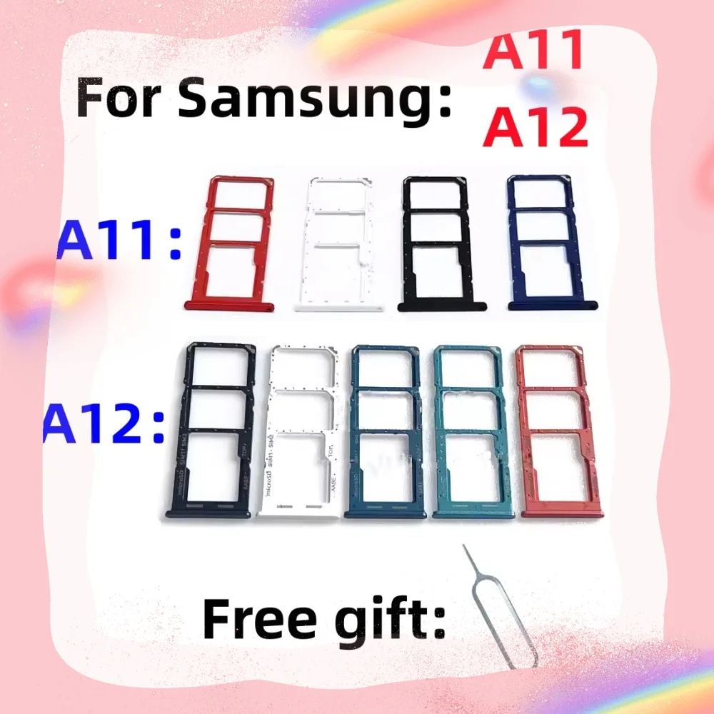 

A11 SD Card SIM Card Tray chip slot For Samsung Galaxy A12 A11 SM-A125F/DSN A115F A125 A125F drawer chip card tray drawer Holder