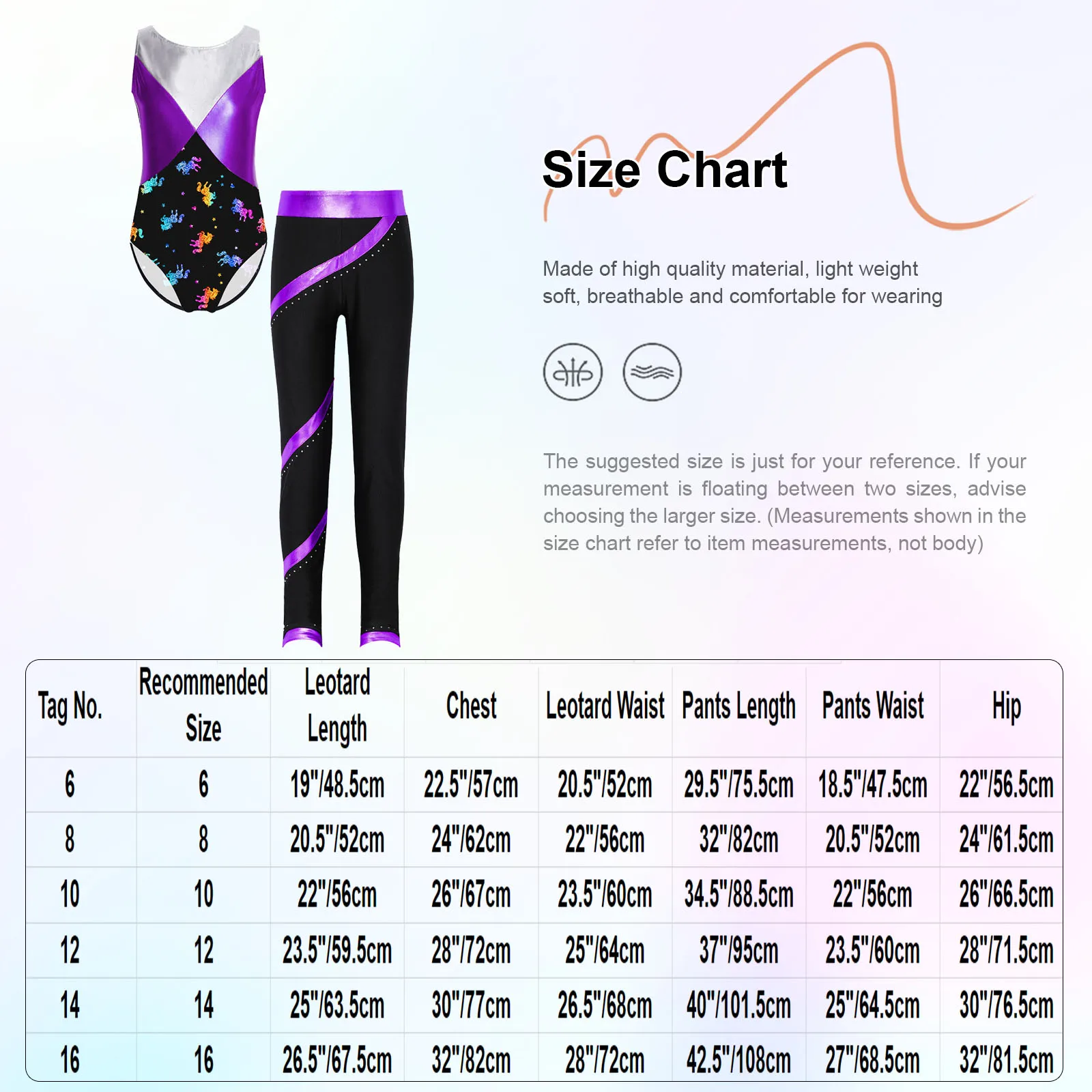 Kids Girls Gymnastics Dance Set Sleeveless Printed Patchwork Leotard with Shiny Rhinestones Pants for Ice Skating Performance