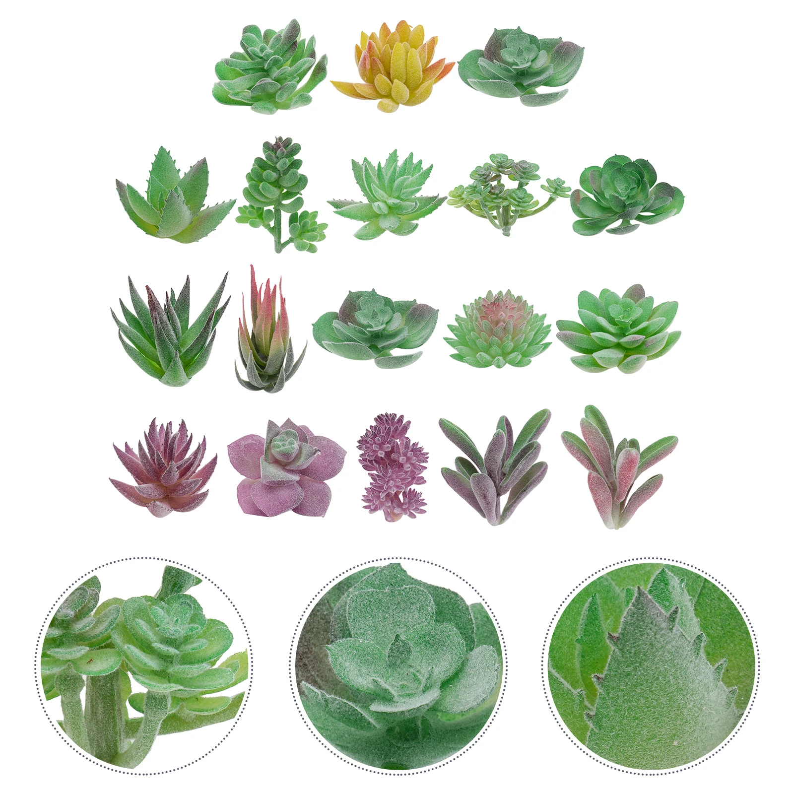 

18pcs Fake Succulent Plant Diy Decor Artificial Succulent Ornament Imitation Plant Bonsai Decoration Realistic Long-Lasting