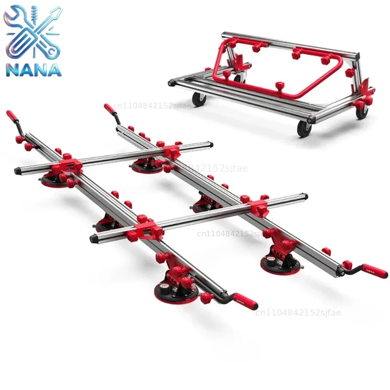 Large Format Tile Slab Carry System Porcelain Ceramic Handling Lifter Tool with Transport Cart
