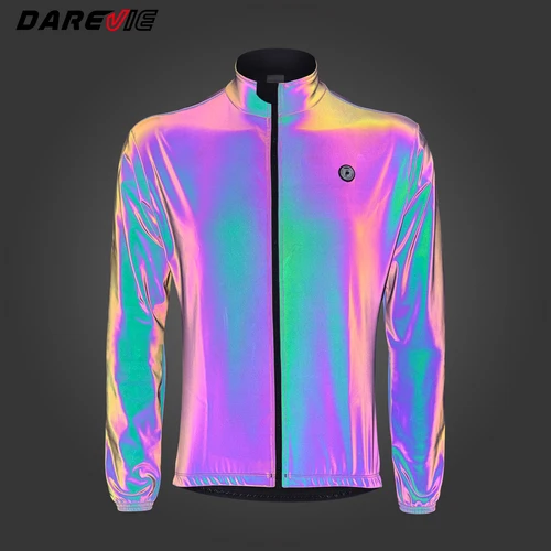 Imagen 1 del producto DAREVIE Chaqueta de ciclismo reflectante para hombre y mujer, cortavientos impermeable a prueba de viento, Invierno
