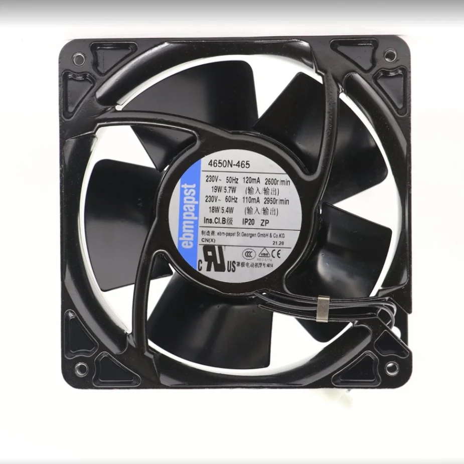 ebmpapst 4650N-465 230V 18W 12038 AC 12cm 94.2CFM Cabinet Chassis Sleeve Bearing Metal Axial Cooling Fan For Cabinet Chassis
