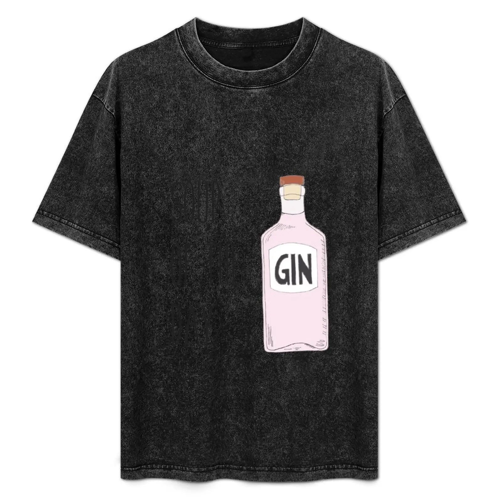 

Quirky gin lover gift - Pink gin - Soup of the day gin T-Shirt Trendy Casual Short Sleeve Shirt